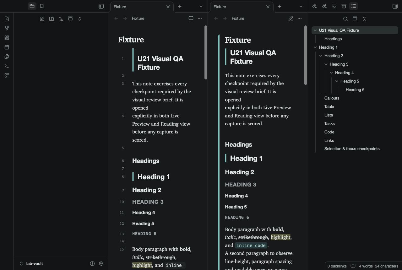 Citation Notes in Obsidian, dark mode, workspace.