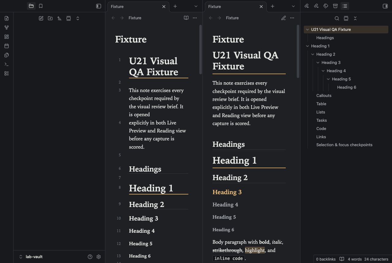 Code Notebook in Obsidian, dark mode, workspace.