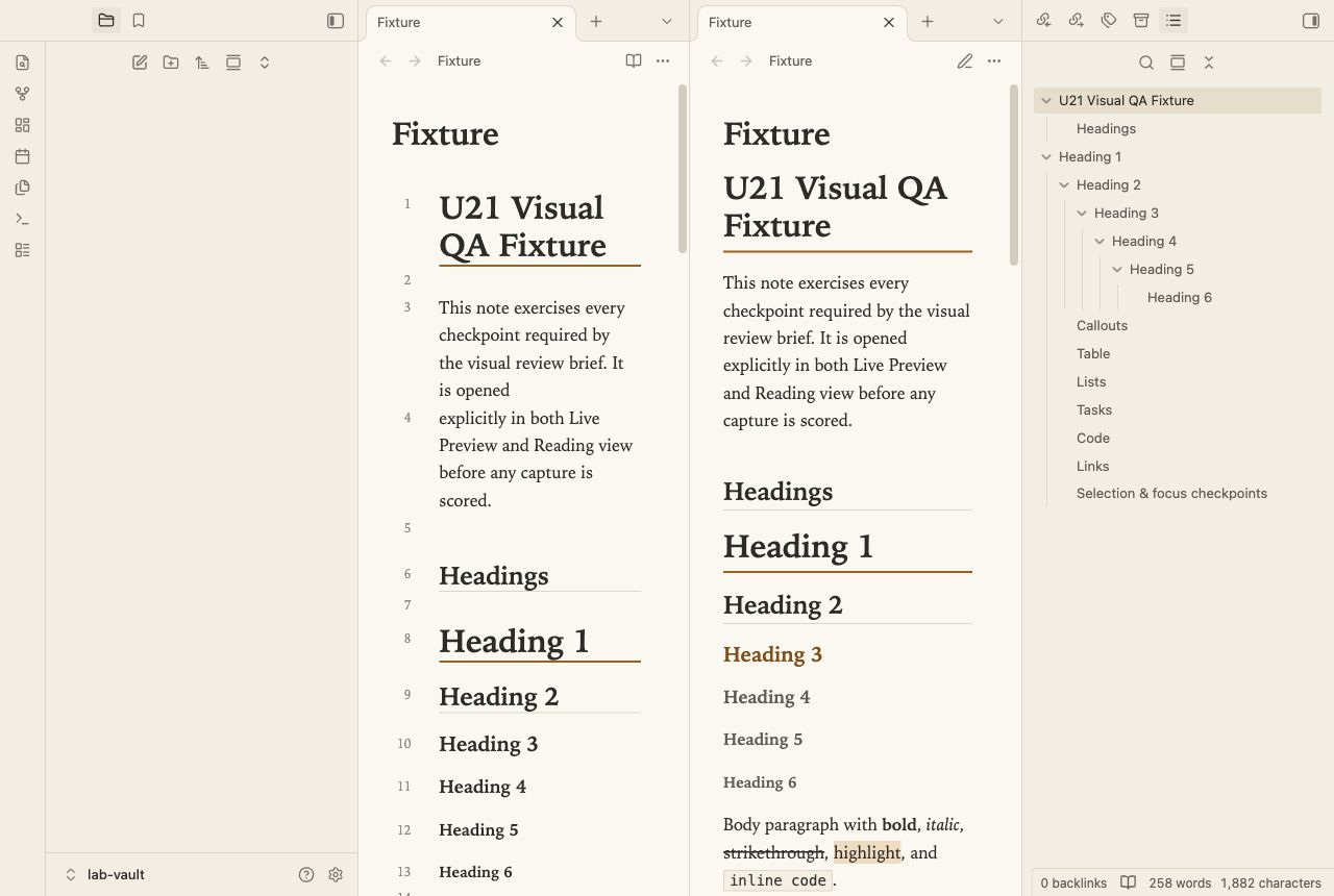 Code Notebook in Obsidian, light mode, workspace.