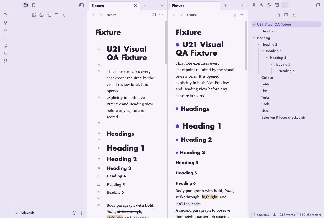 Concept Weave in Obsidian, light mode, workspace.