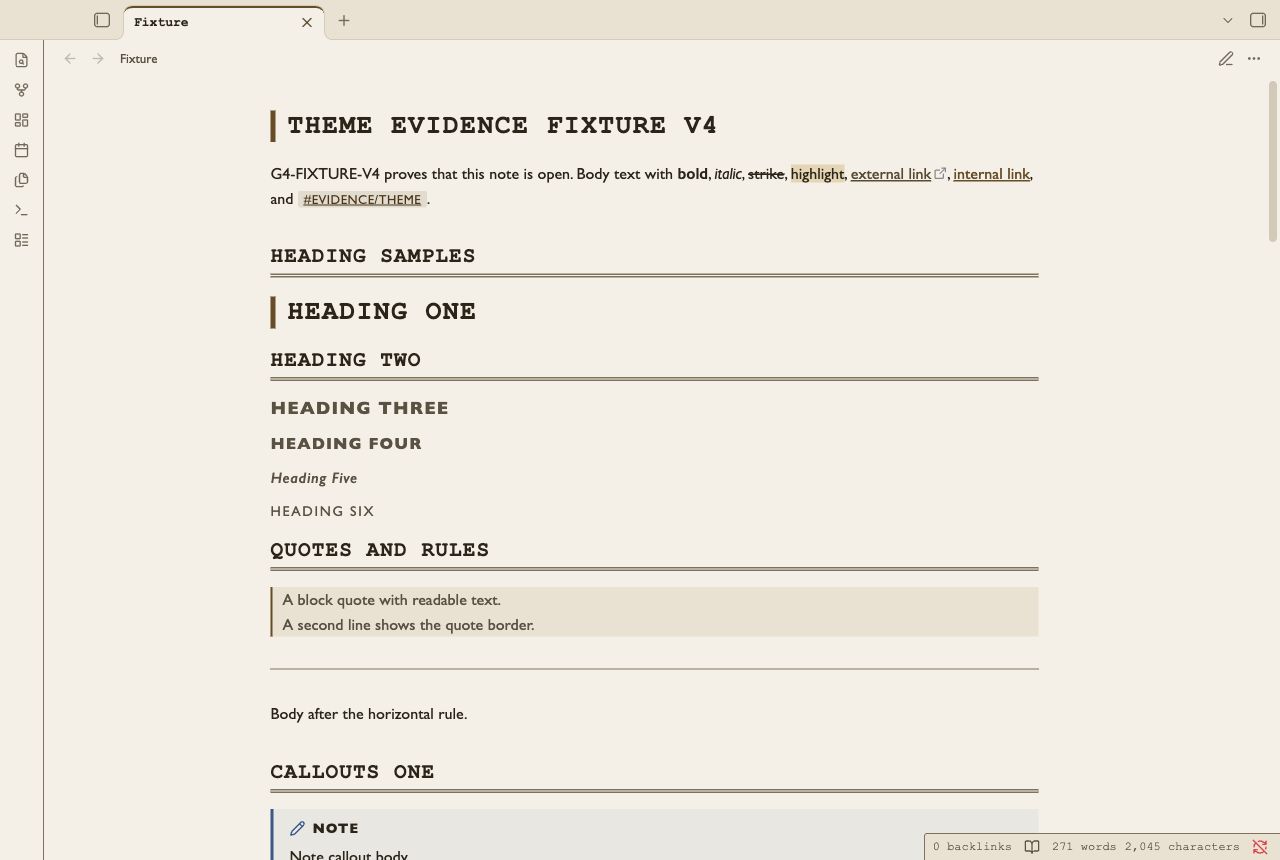Finding Aid in Obsidian, light mode, workspace.