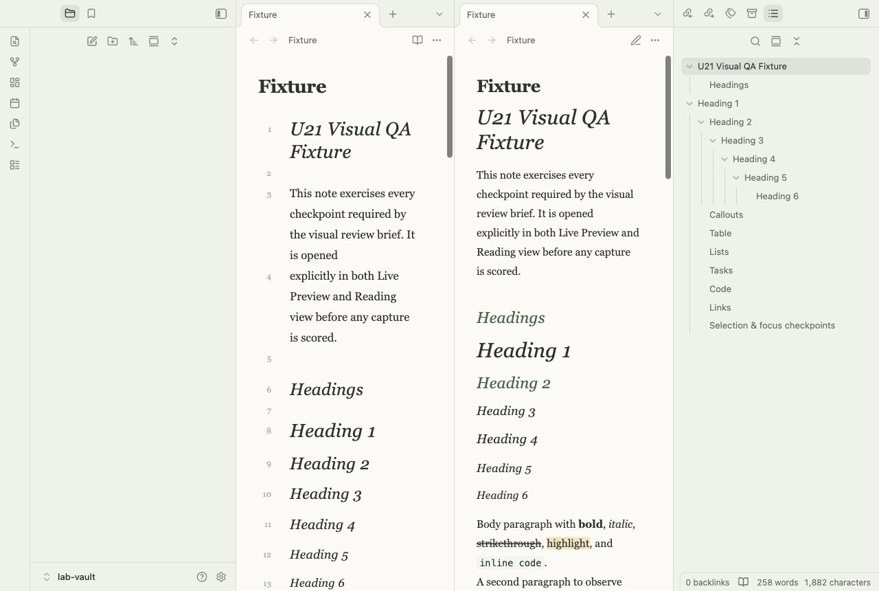 Morning Pages in Obsidian, light mode, workspace.
