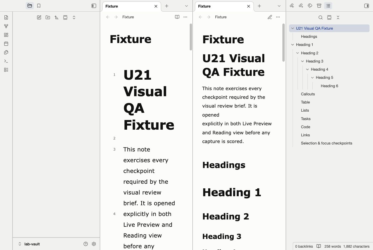Grandview in Obsidian, light mode, workspace.