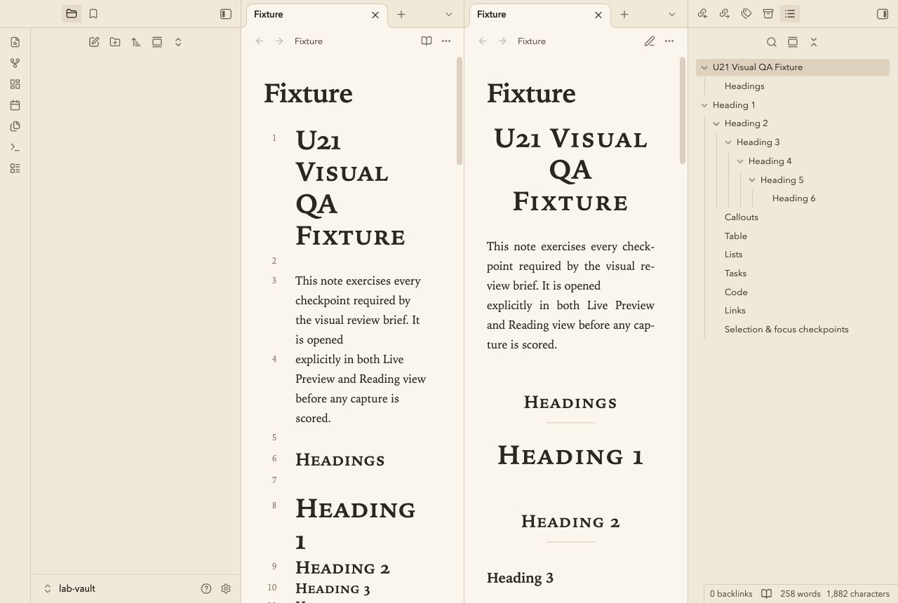 Quarto Reading in Obsidian, light mode, workspace.