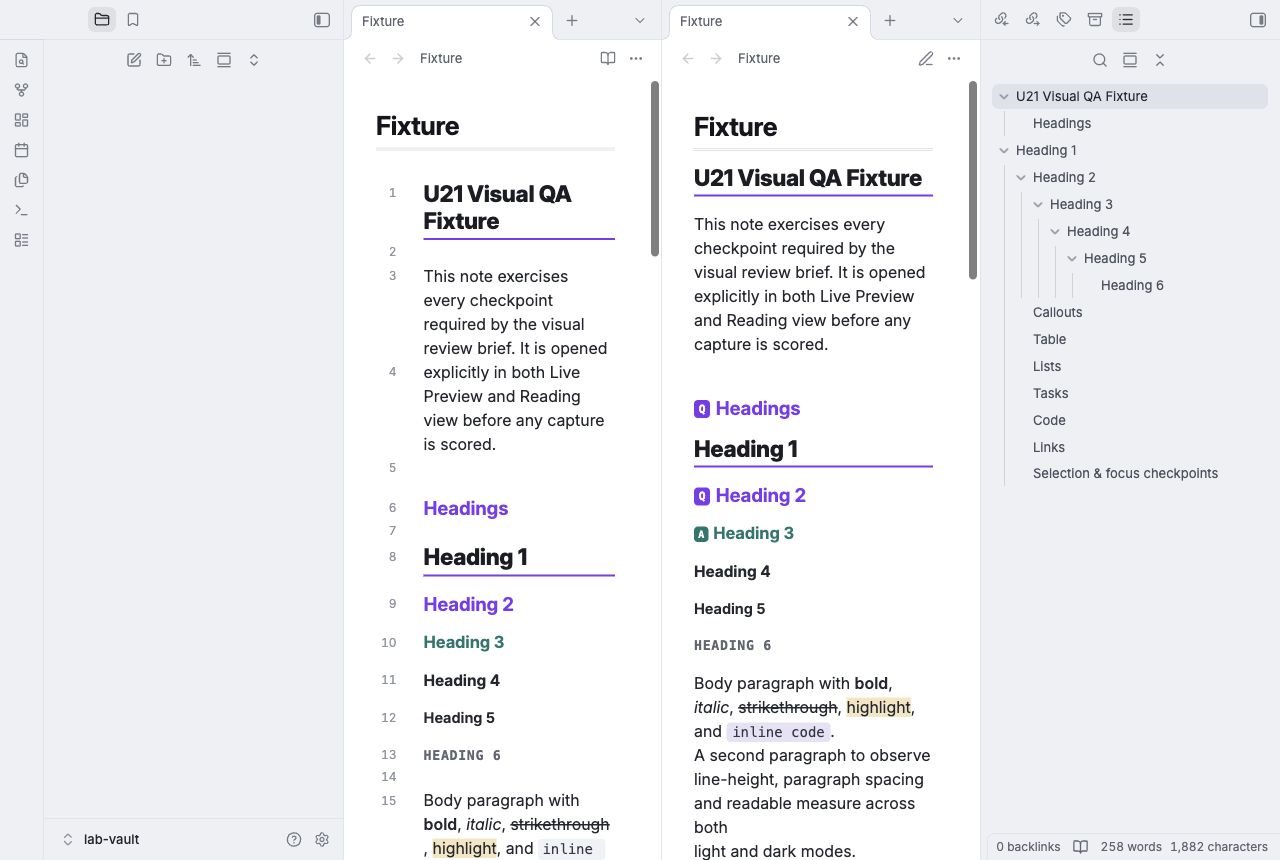 Revision Cards in Obsidian, light mode, workspace.