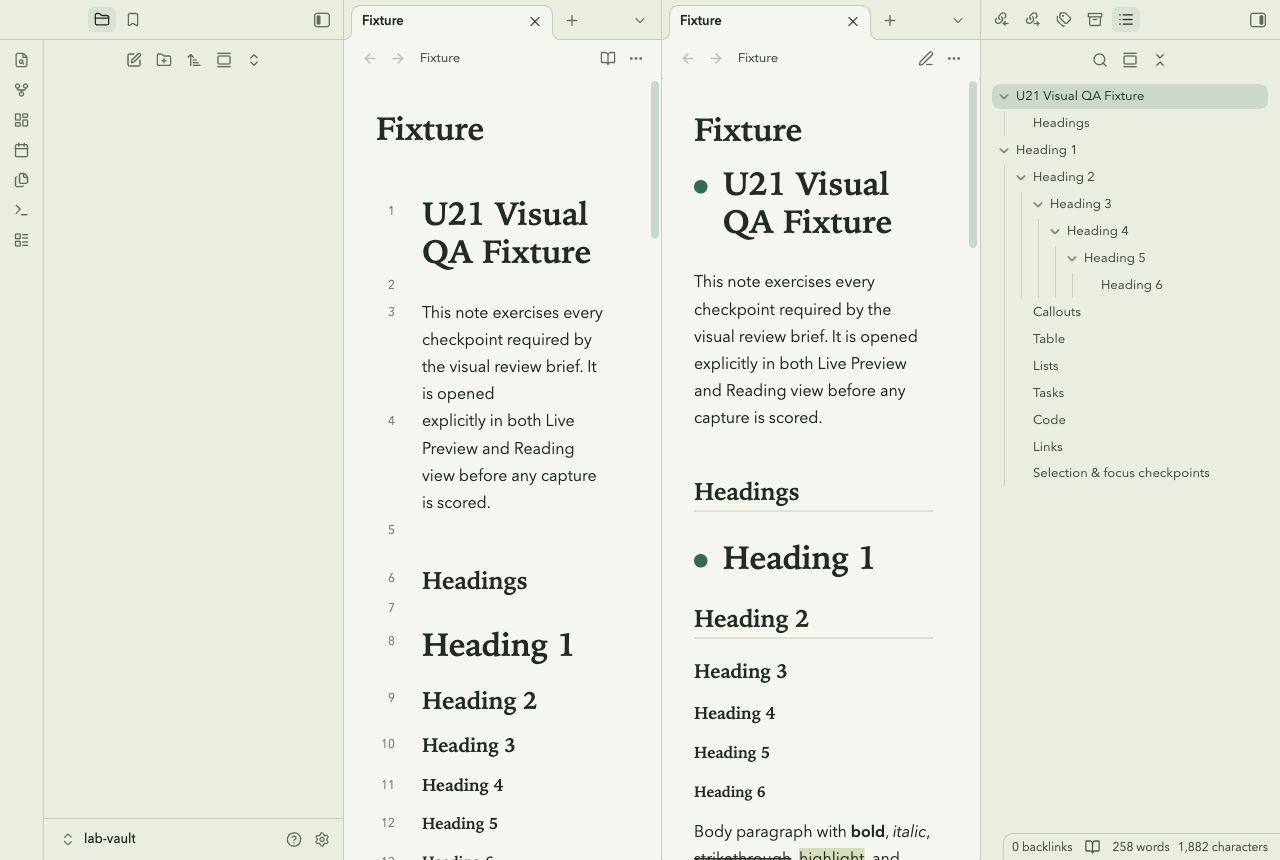 Rhizome in Obsidian, light mode, workspace.