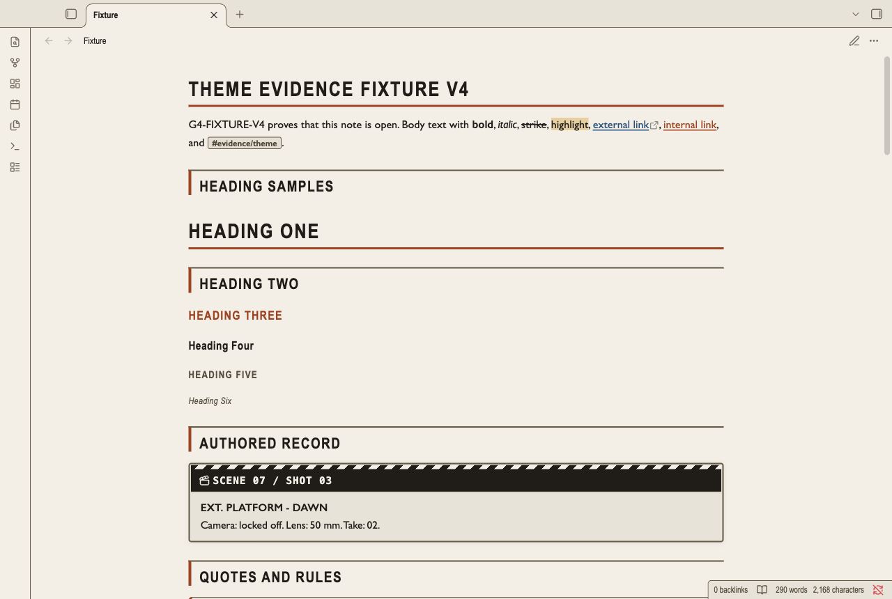 Storyboard Frames in Obsidian, light mode, workspace.
