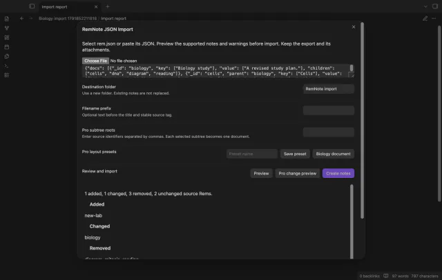 Added and changed source IDs in a later export.