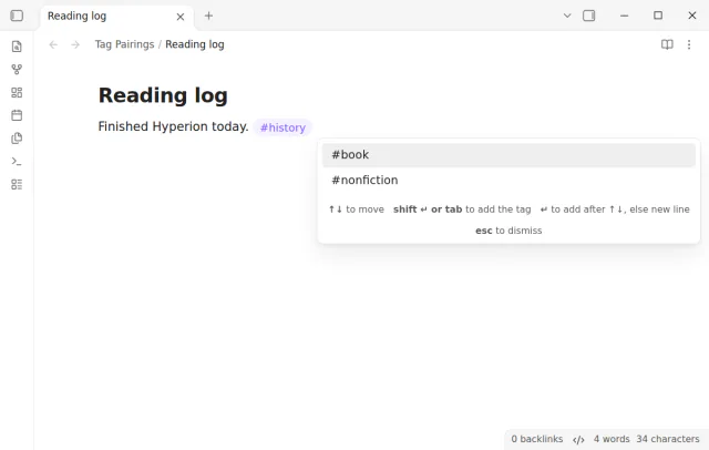 Source mode with the box after the tag history.