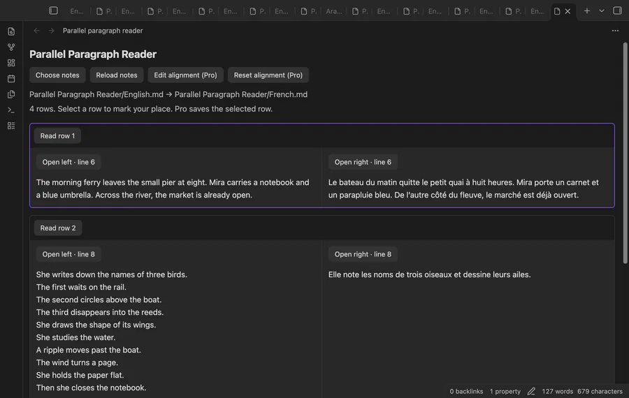 A short tour of the reading pane